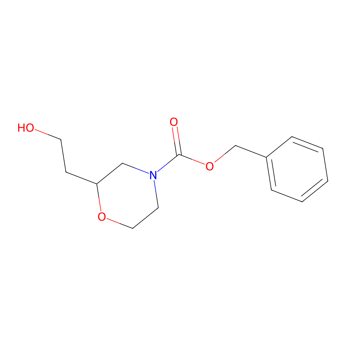 Benzyl 2-(2-hydroxyethyl)morpholine-4-carboxylate molecular structure, CAS 112887-40-8