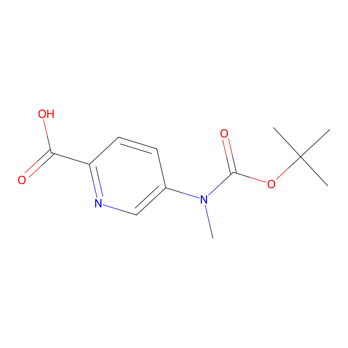5-(N-tert-butoxycarbonyl-N-methylamino)picolinic acid molecular structure, CAS 112888-56-9