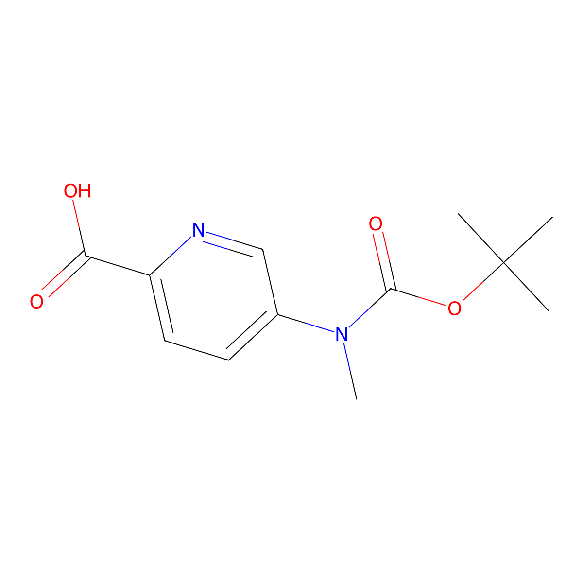 5-(N-tert-butoxycarbonyl-N-methylamino)picolinic acid molecular structure, CAS 112888-56-9