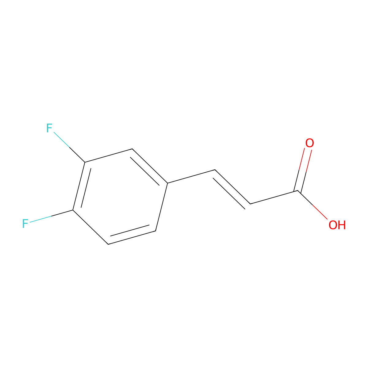 trans-3,4-Difluorocinnamic acid molecular structure, CAS 112897-97-9