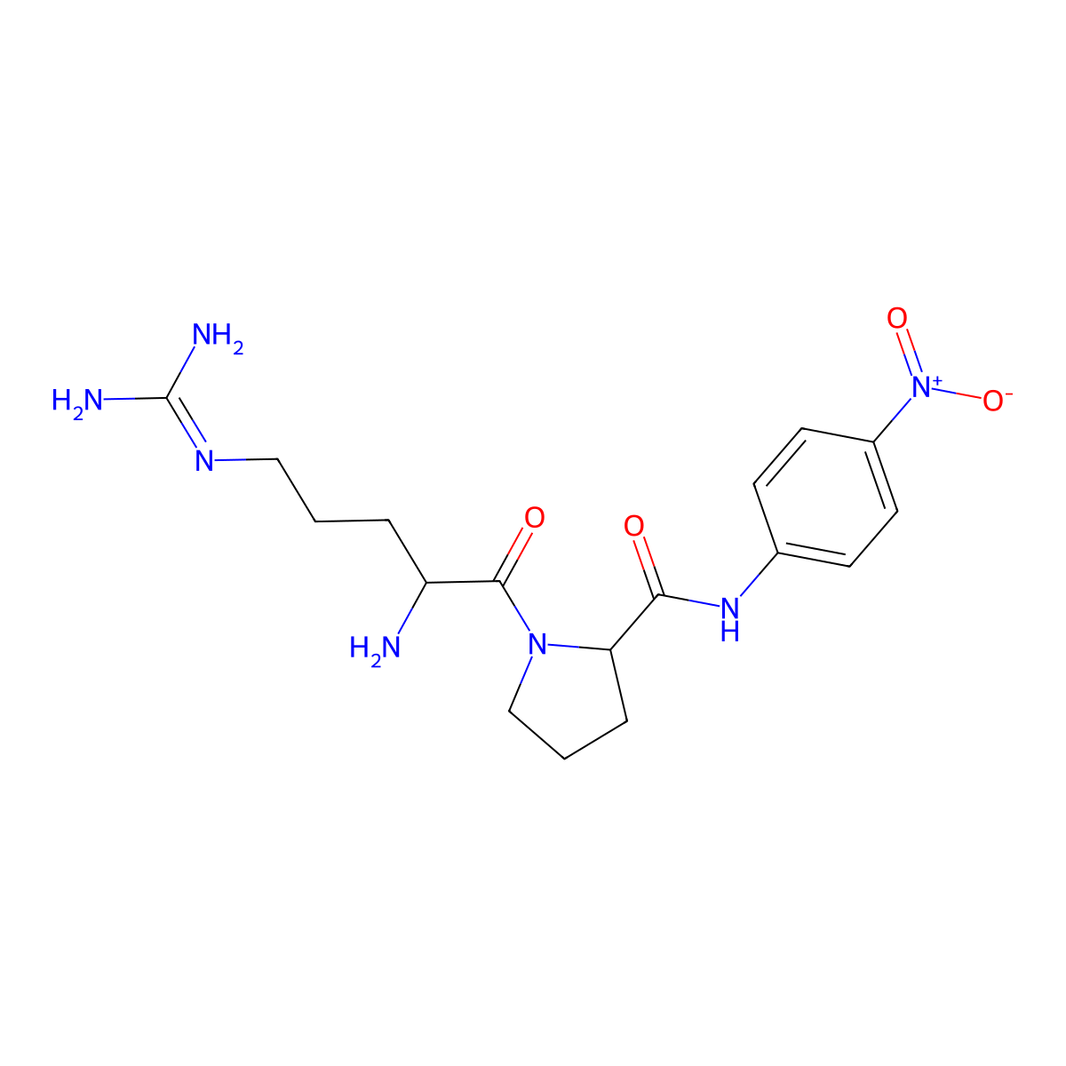 (S)-1-((S)-2-Amino-5-guanidinopentanoyl)-N-(4-nitrophenyl)pyrrolidine-2-carboxamide molecular structure, CAS 112898-06-3