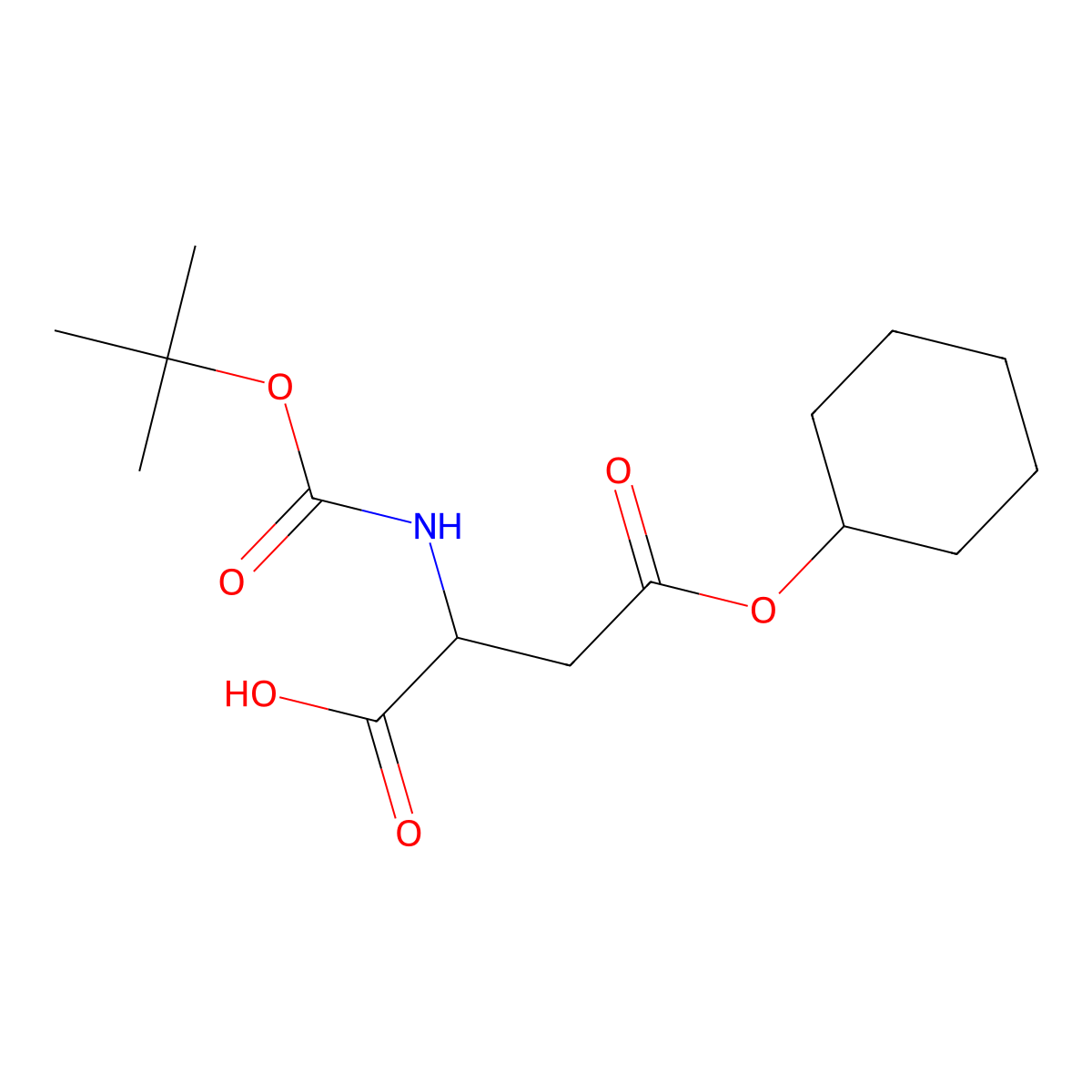 Boc-d-asp(ochex)-oh molecular structure, CAS 112898-18-7