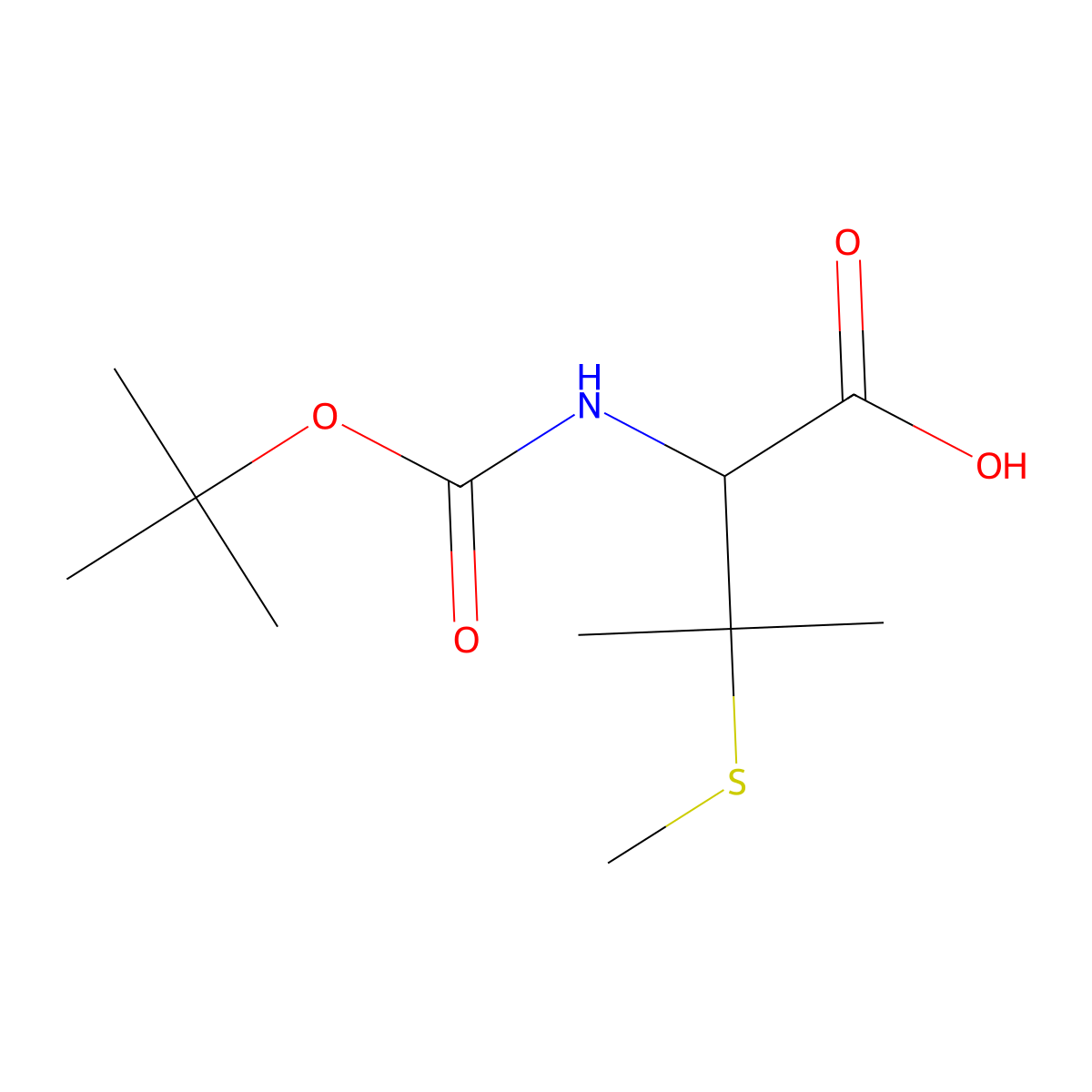 L-Valine, N-[(1,1-dimethylethoxy)carbonyl]-3-(methylthio)- molecular structure, CAS 112898-22-3