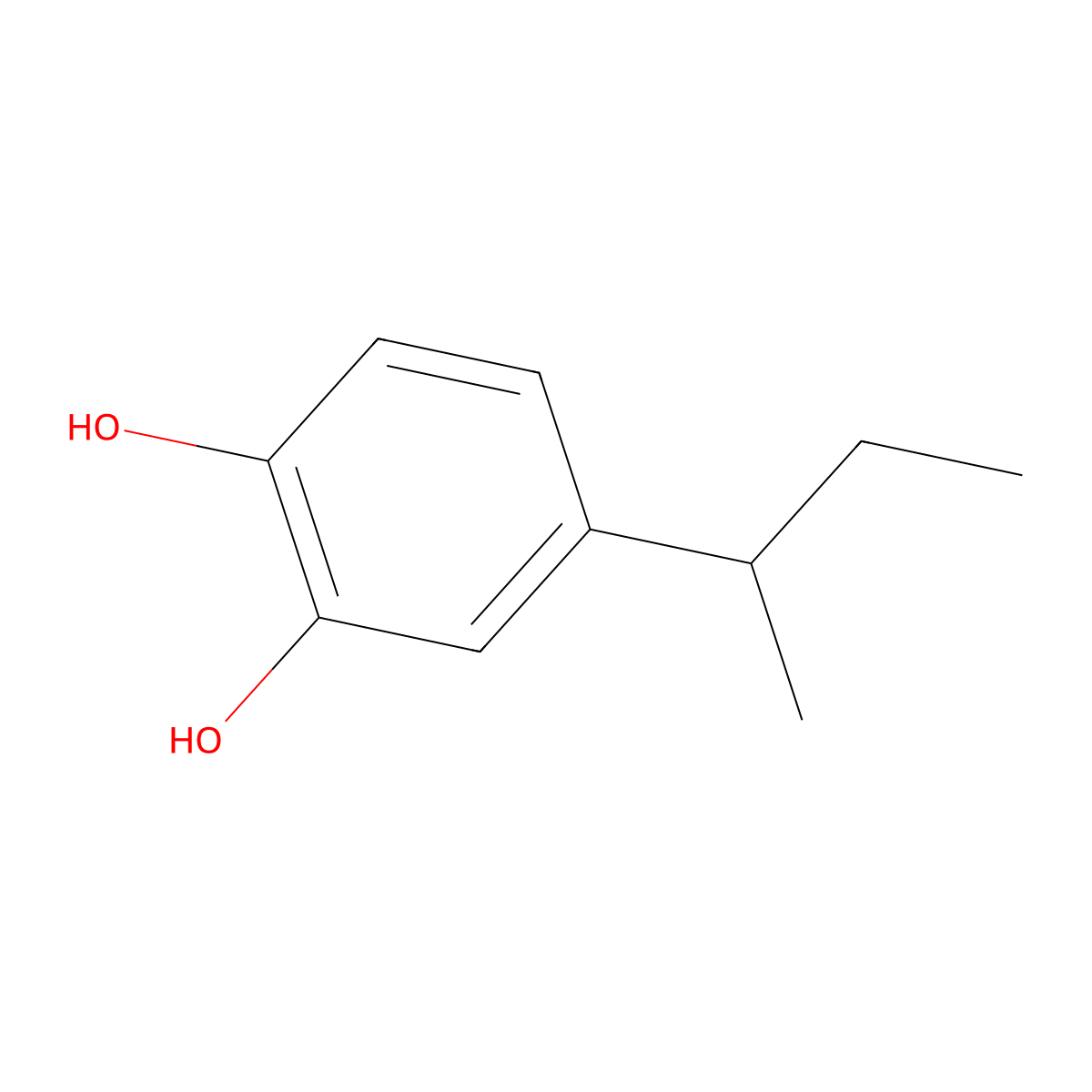 4-(Butan-2-YL)benzene-1,2-diol molecular structure, CAS 1129-27-7