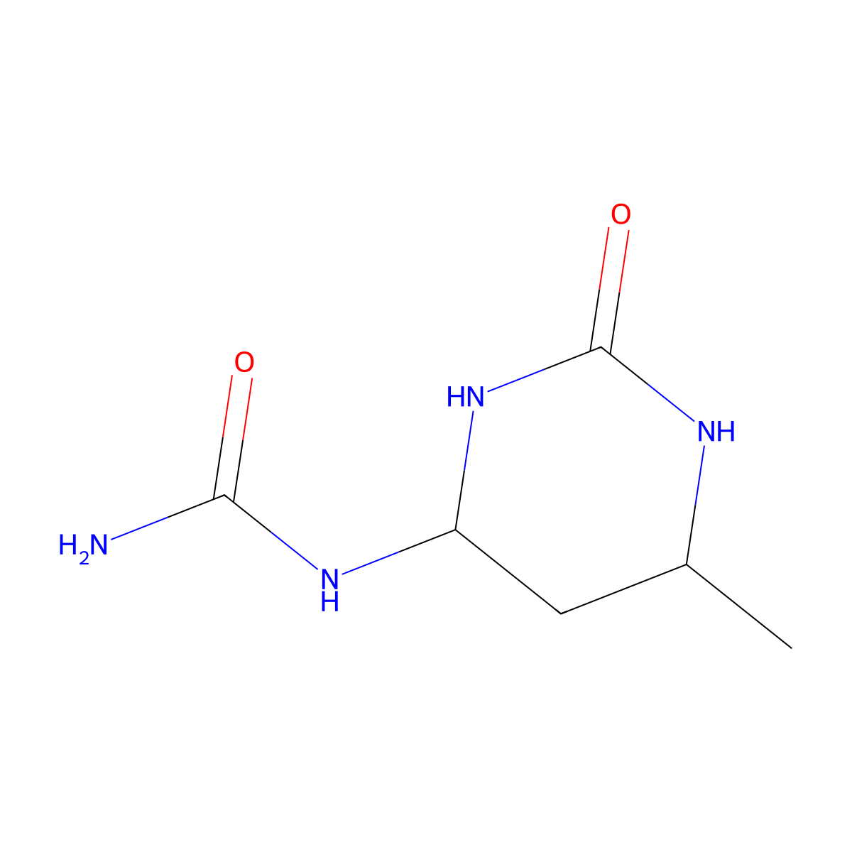 Urea, N-(hexahydro-6-methyl-2-oxo-4-pyrimidinyl)- molecular structure, CAS 1129-42-6