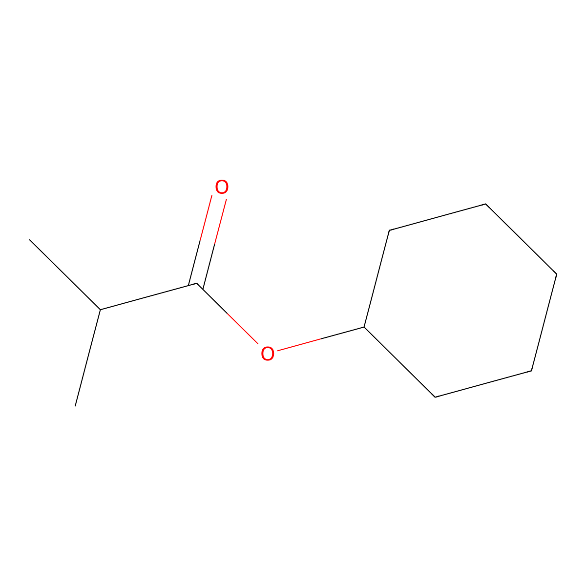 Propanoic acid, 2-methyl-, cyclohexyl ester molecular structure, CAS 1129-47-1
