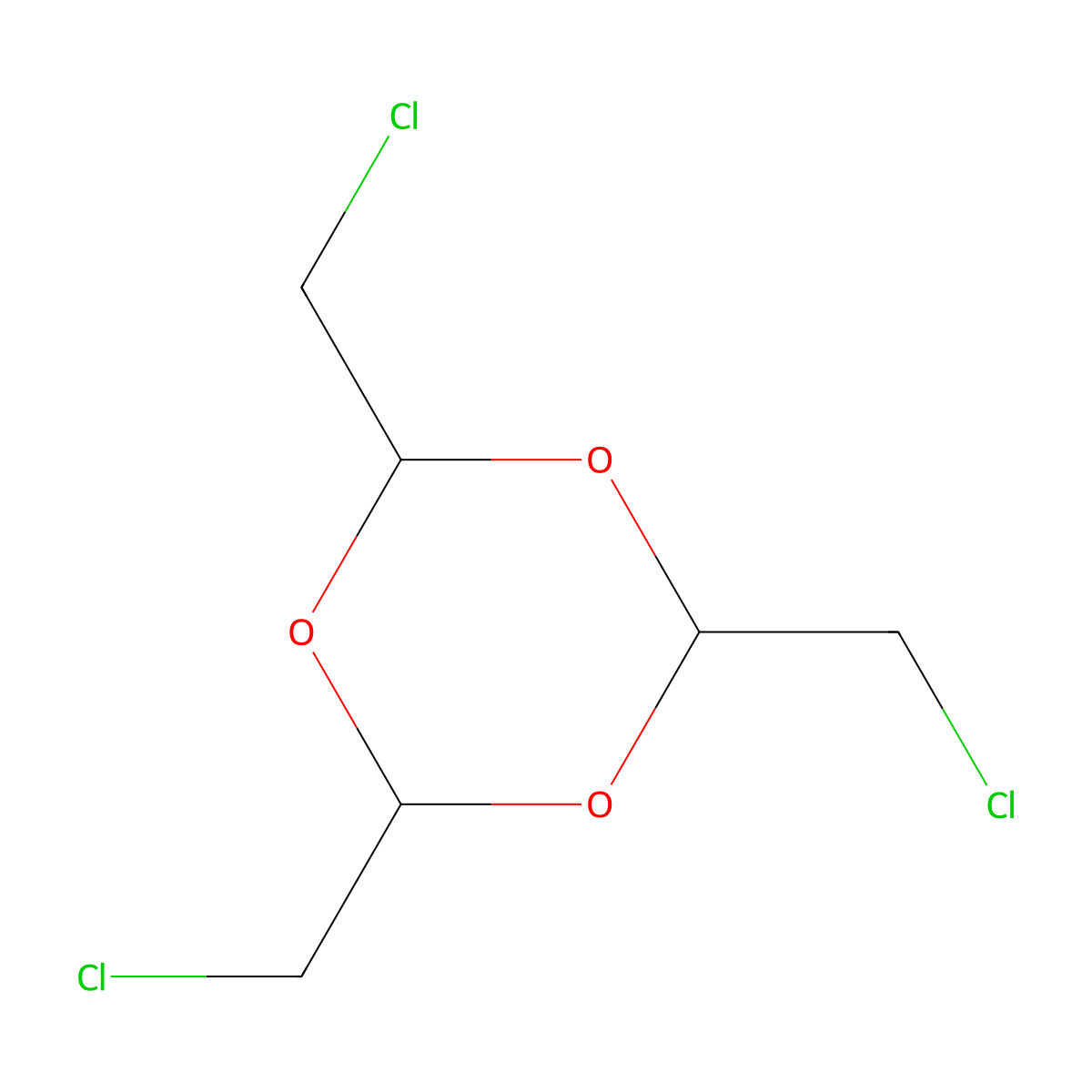 2,4,6-Tris(chloromethyl)-1,3,5-trioxane molecular structure, CAS 1129-52-8