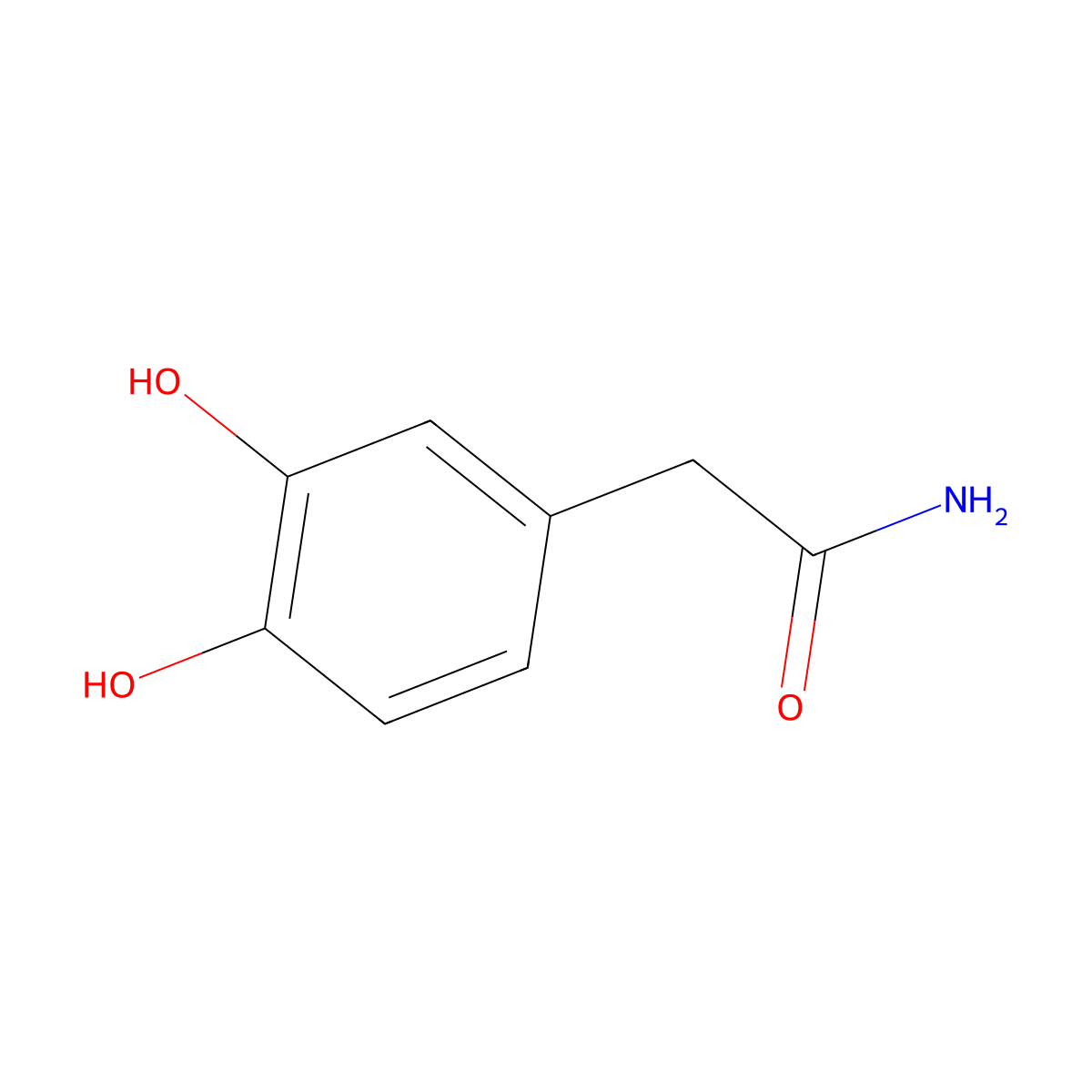 3,4-Dihydroxyphenylacetamide molecular structure, CAS 1129-53-9