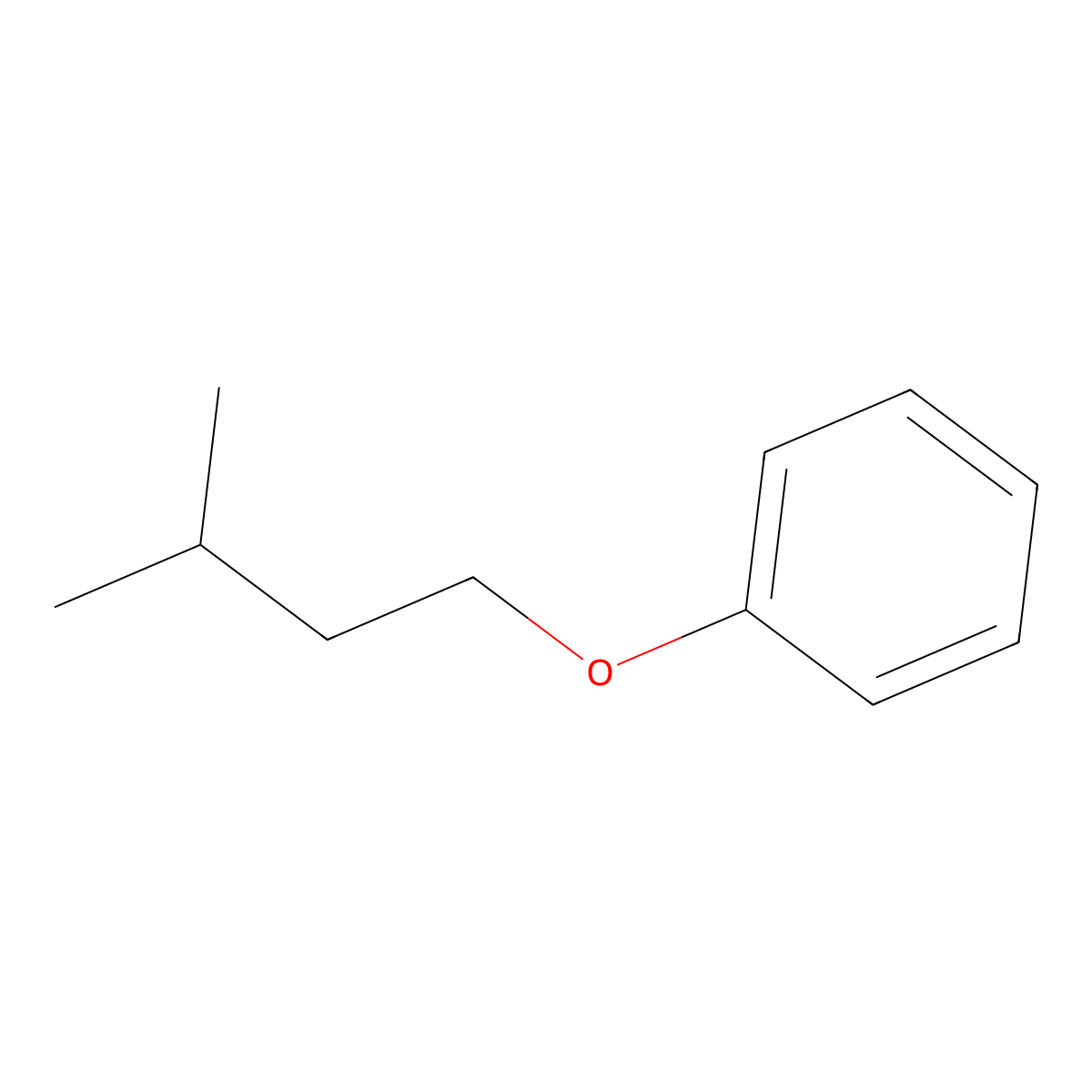 (3-Methylbutoxy)benzene molecular structure, CAS 1129-64-2