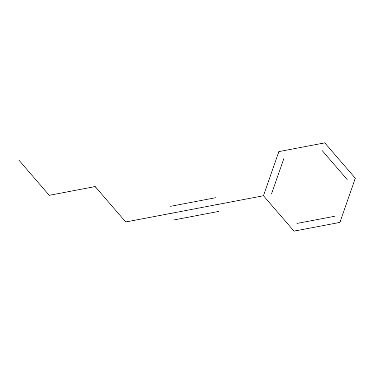 1-Phenyl-1-hexyne molecular structure, CAS 1129-65-3