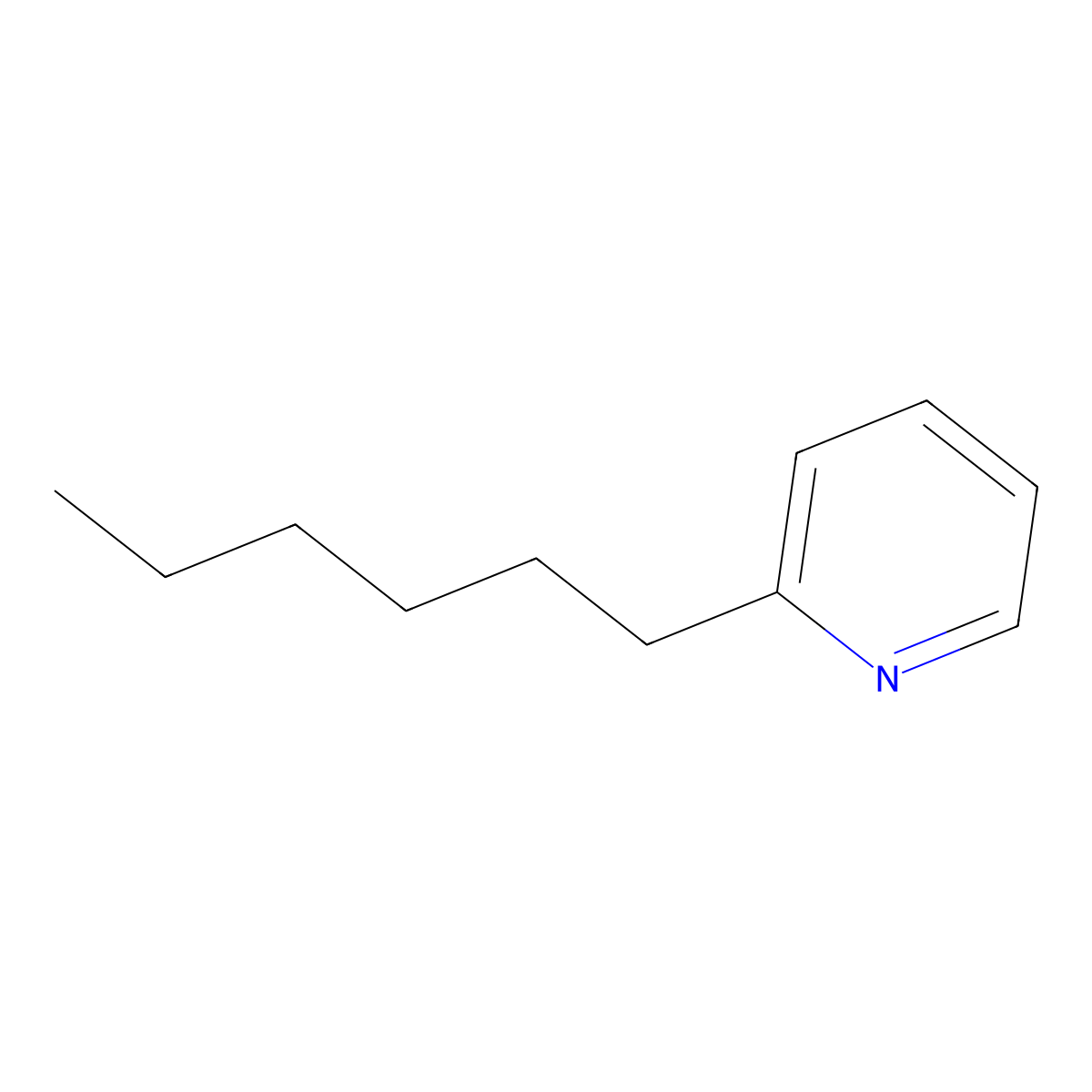 2-Hexylpyridine molecular structure, CAS 1129-69-7