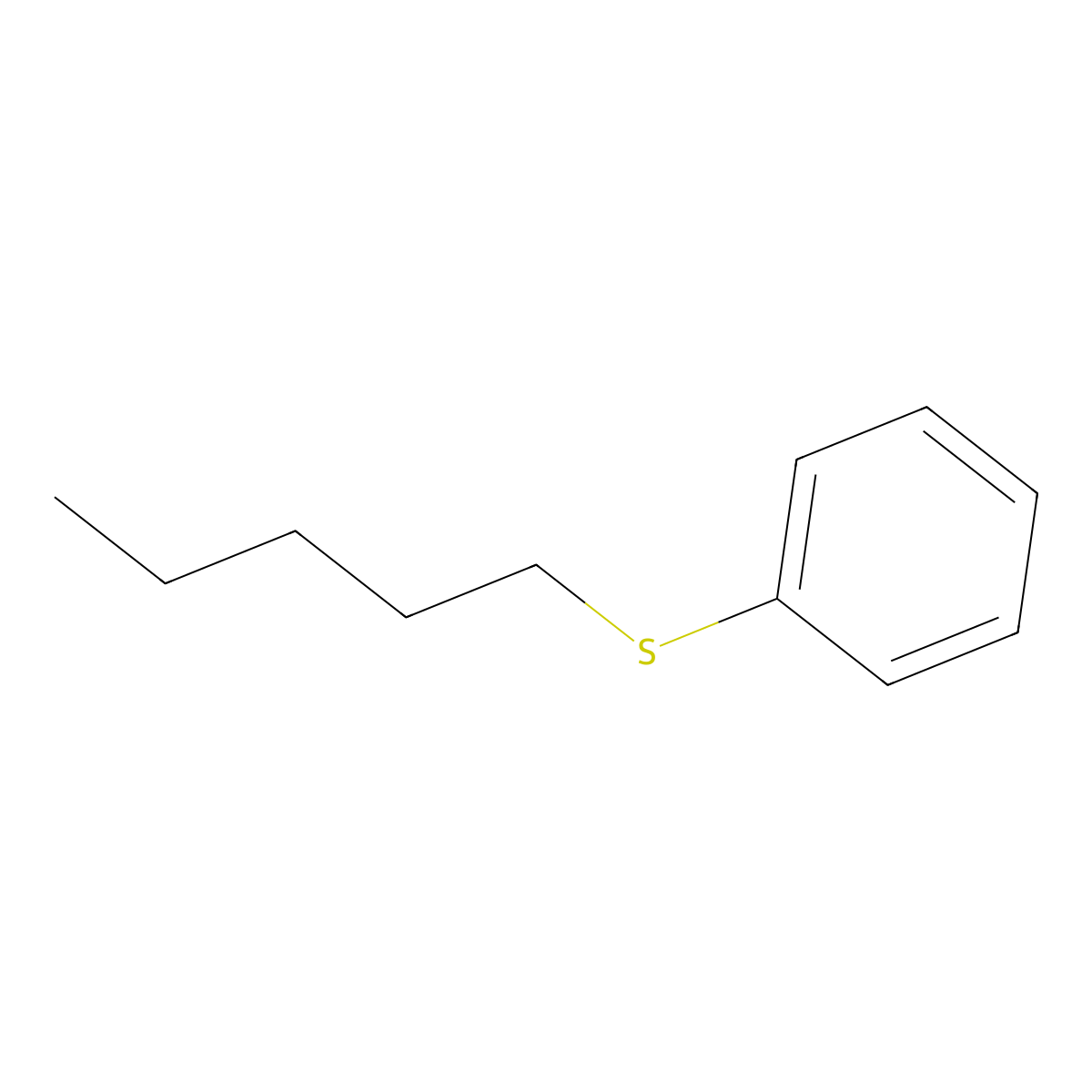 Benzene, (pentylthio)- molecular structure, CAS 1129-70-0