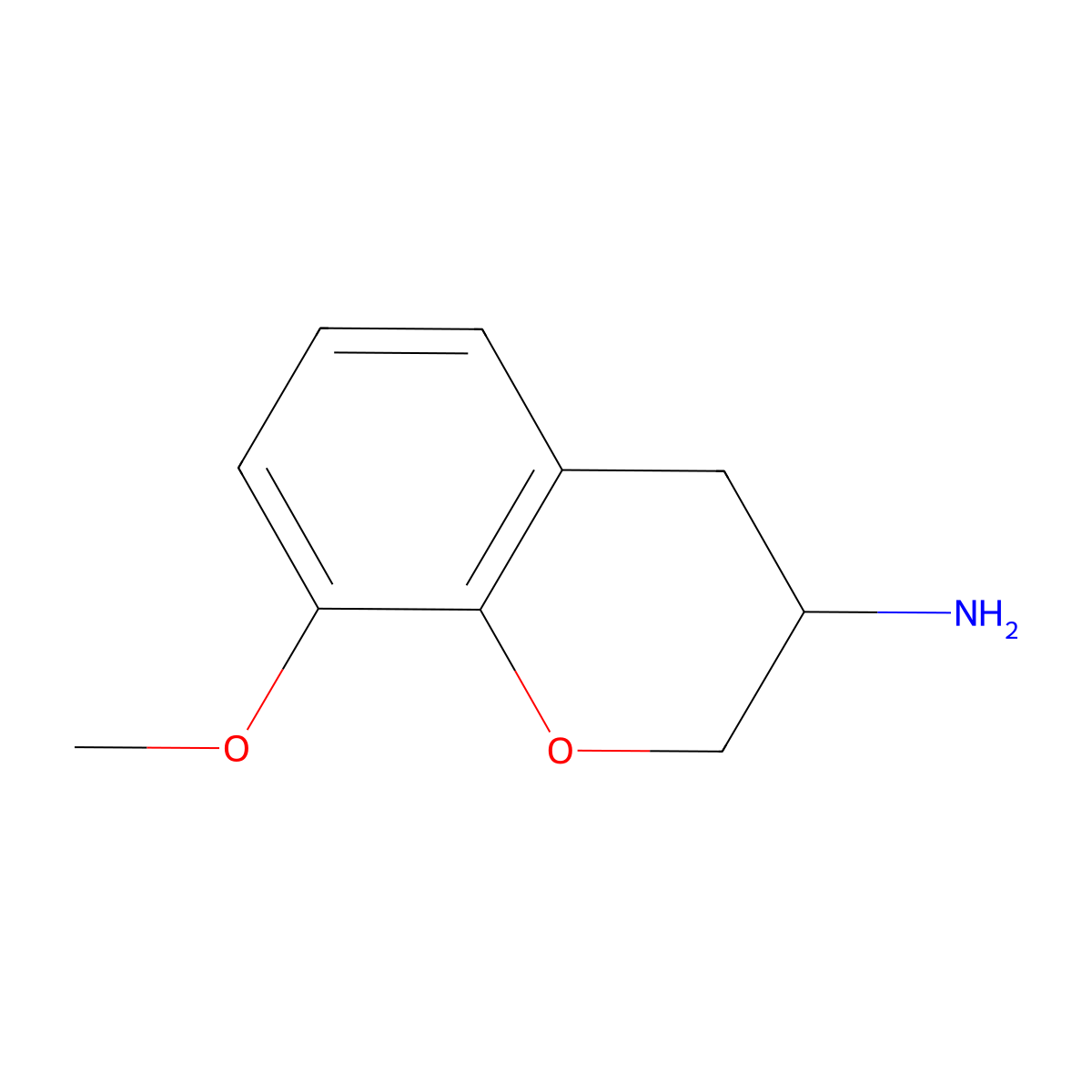 8-Methoxy-3,4-dihydro-2H-1-benzopyran-3-amine molecular structure, CAS 112904-73-1