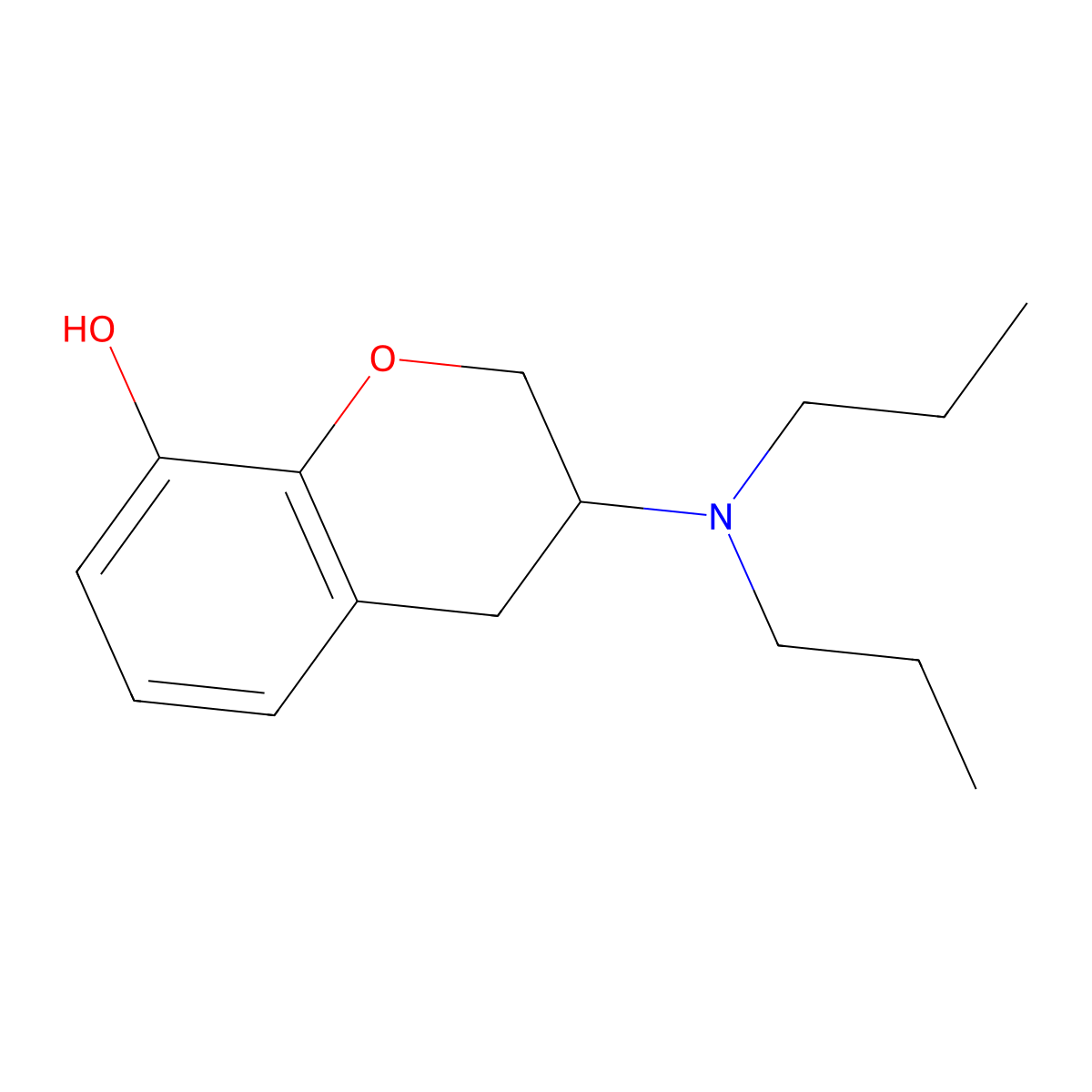 8-Hydroxy-3,4-dihydro-3-(dipropylamino)-2H-1-benzopyran molecular structure, CAS 112904-74-2