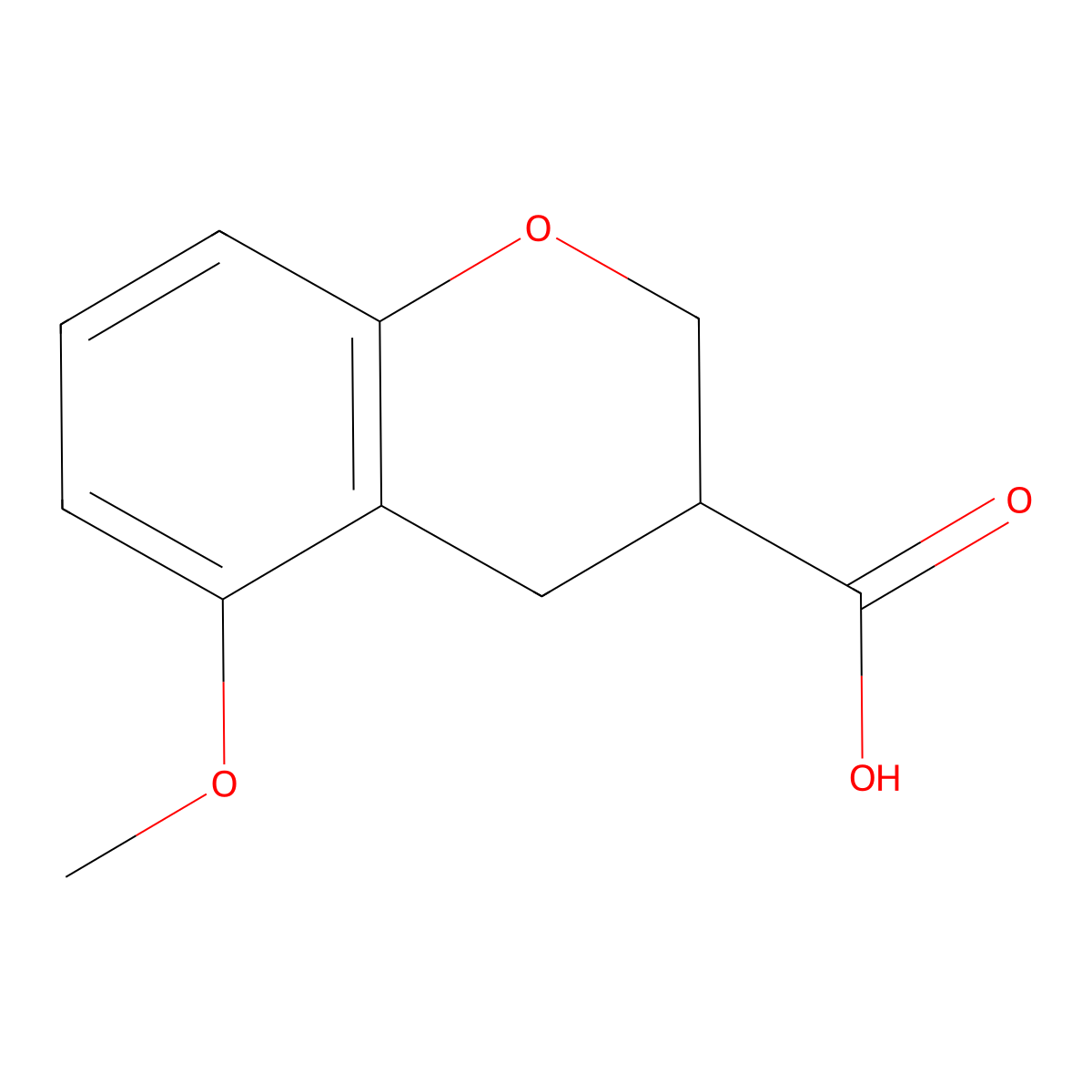 5-methoxy-3,4-dihydro-2H-1-benzopyran-3-carboxylic acid molecular structure, CAS 112904-78-6