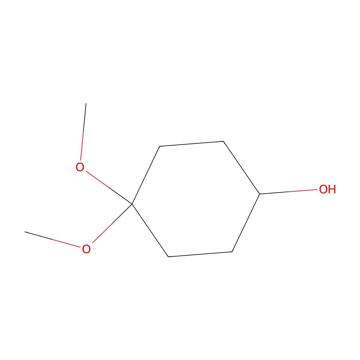 4,4-Dimethoxycyclohexanol molecular structure, CAS 112906-44-2