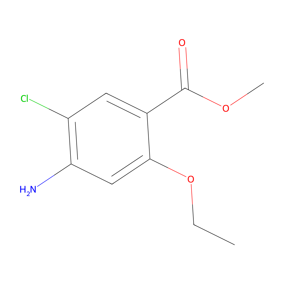 Methyl 4-amino-5-chloro-2-ethoxybenzoate molecular structure, CAS 112914-03-1