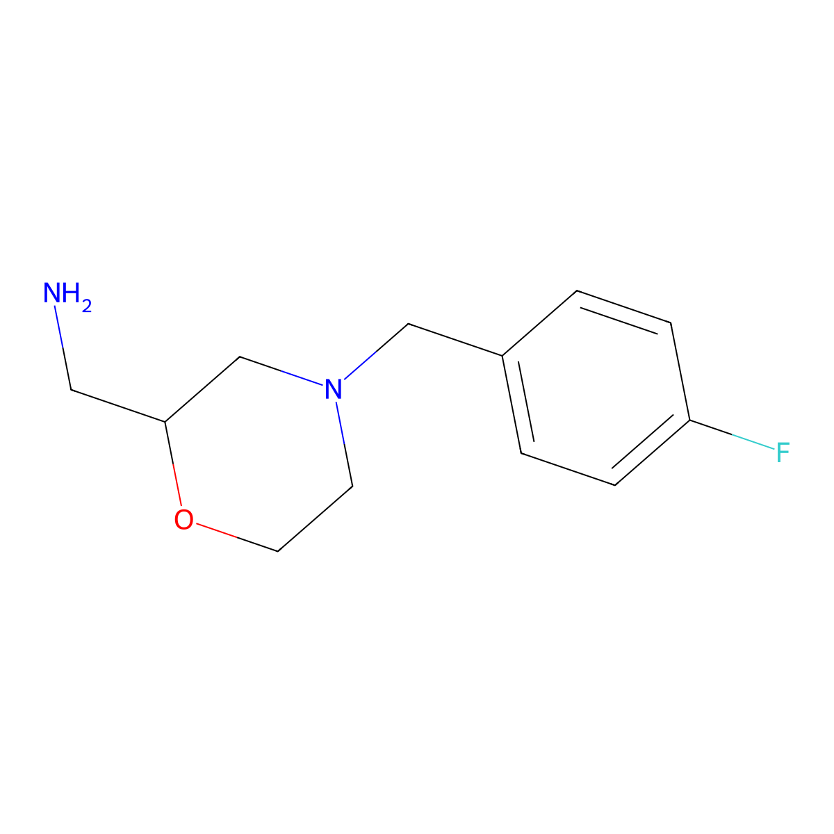 2-Aminomethyl-4-(4-fluorobenzyl)morpholine molecular structure, CAS 112914-13-3