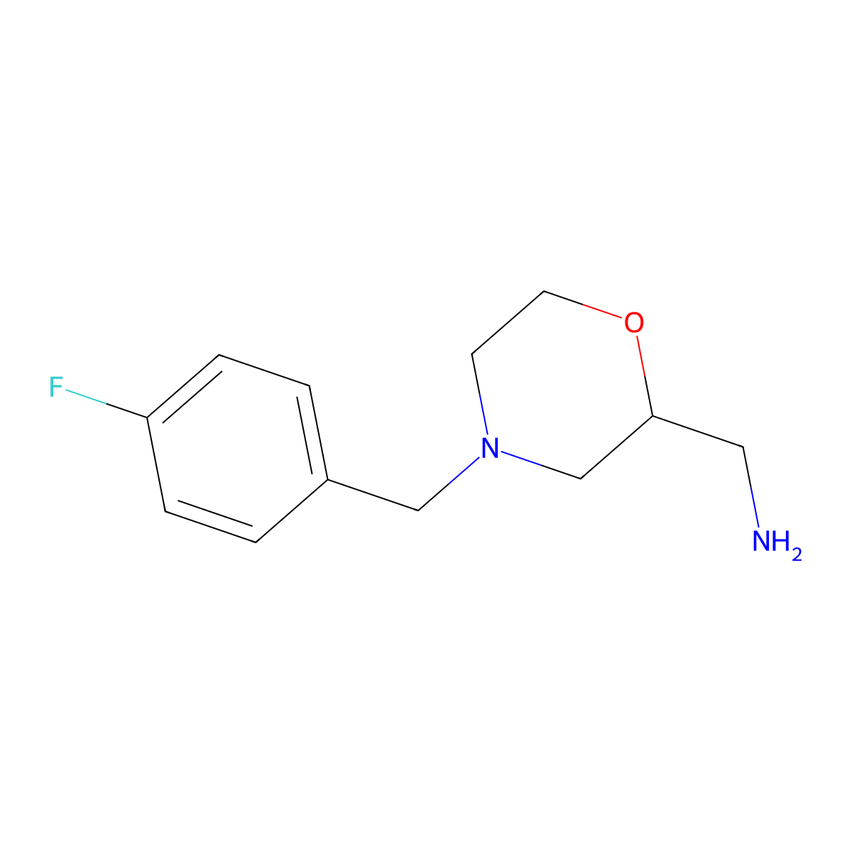 2-Aminomethyl-4-(4-fluorobenzyl)morpholine molecular structure, CAS 112914-13-3