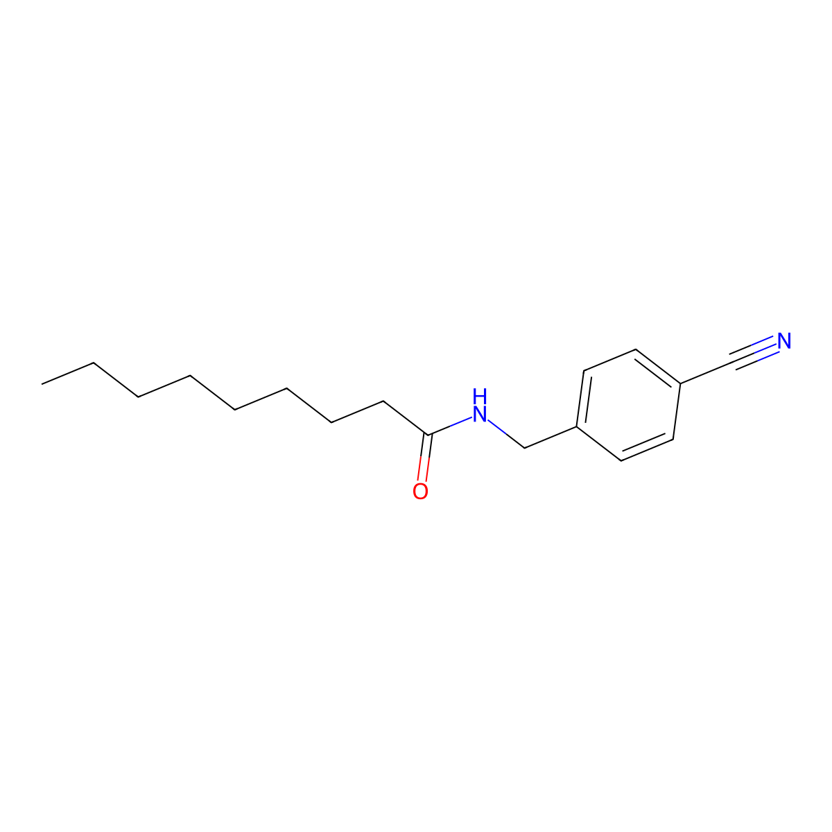 N-[(4-Cyanophenyl)methyl]nonanamide molecular structure, CAS 112916-42-4