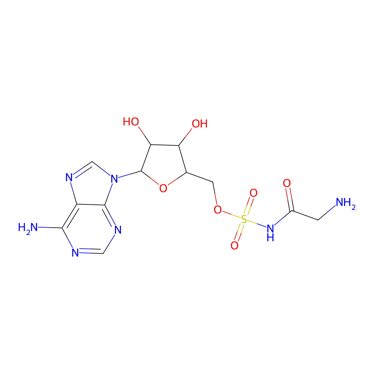 5'-O-(Glycylsulfamoyl)adenosine molecular structure, CAS 112921-11-6