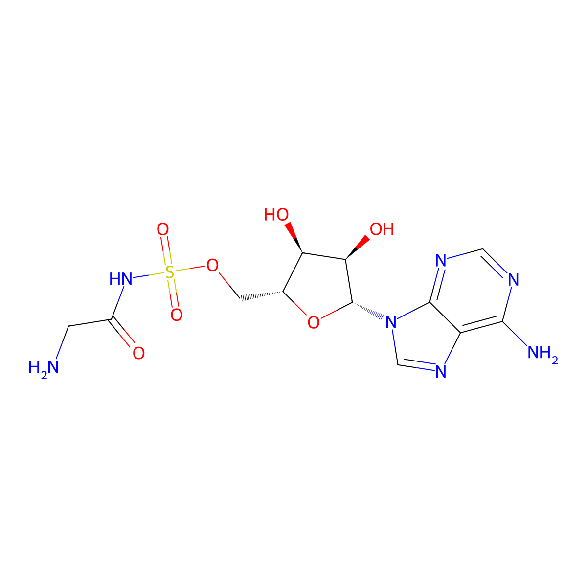 5'-O-(Glycylsulfamoyl)adenosine molecular structure, CAS 112921-11-6