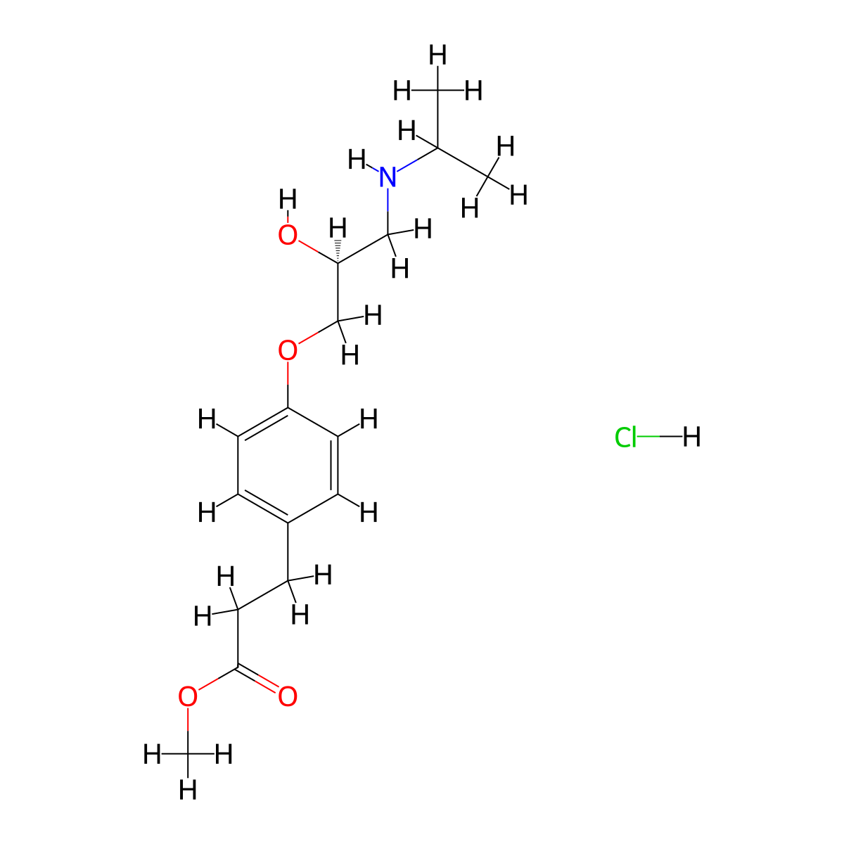 (S)-Esmolol Hydrochloride molecular structure, CAS 112923-91-8