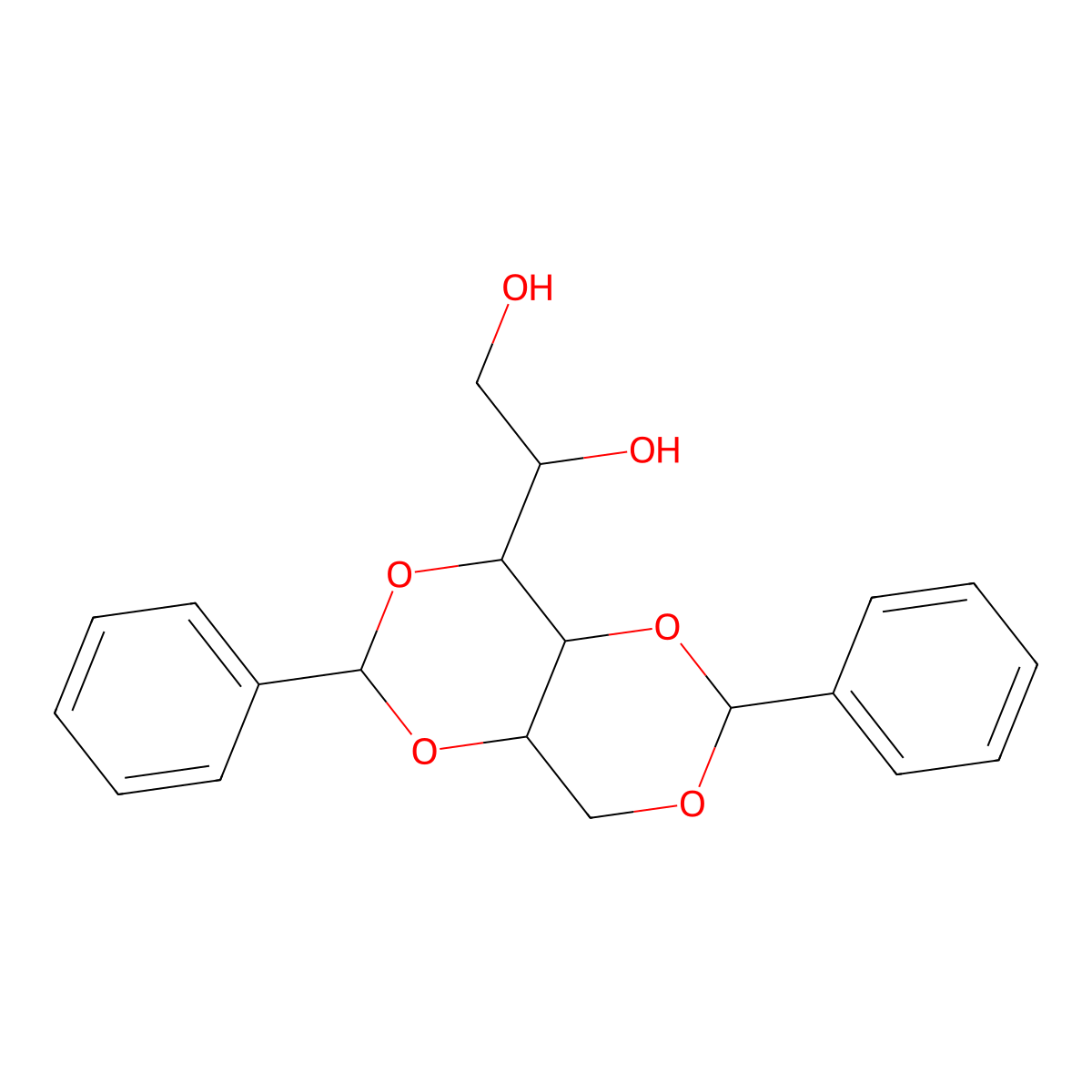 (1,3:2,4) Dibenzylidene sorbitol (DBS) molecular structure, CAS 112923-92-9