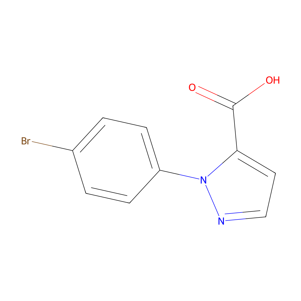 1-(4-Bromophenyl)-1H-pyrazole-5-carboxylic Acid molecular structure, CAS 1129265-34-4