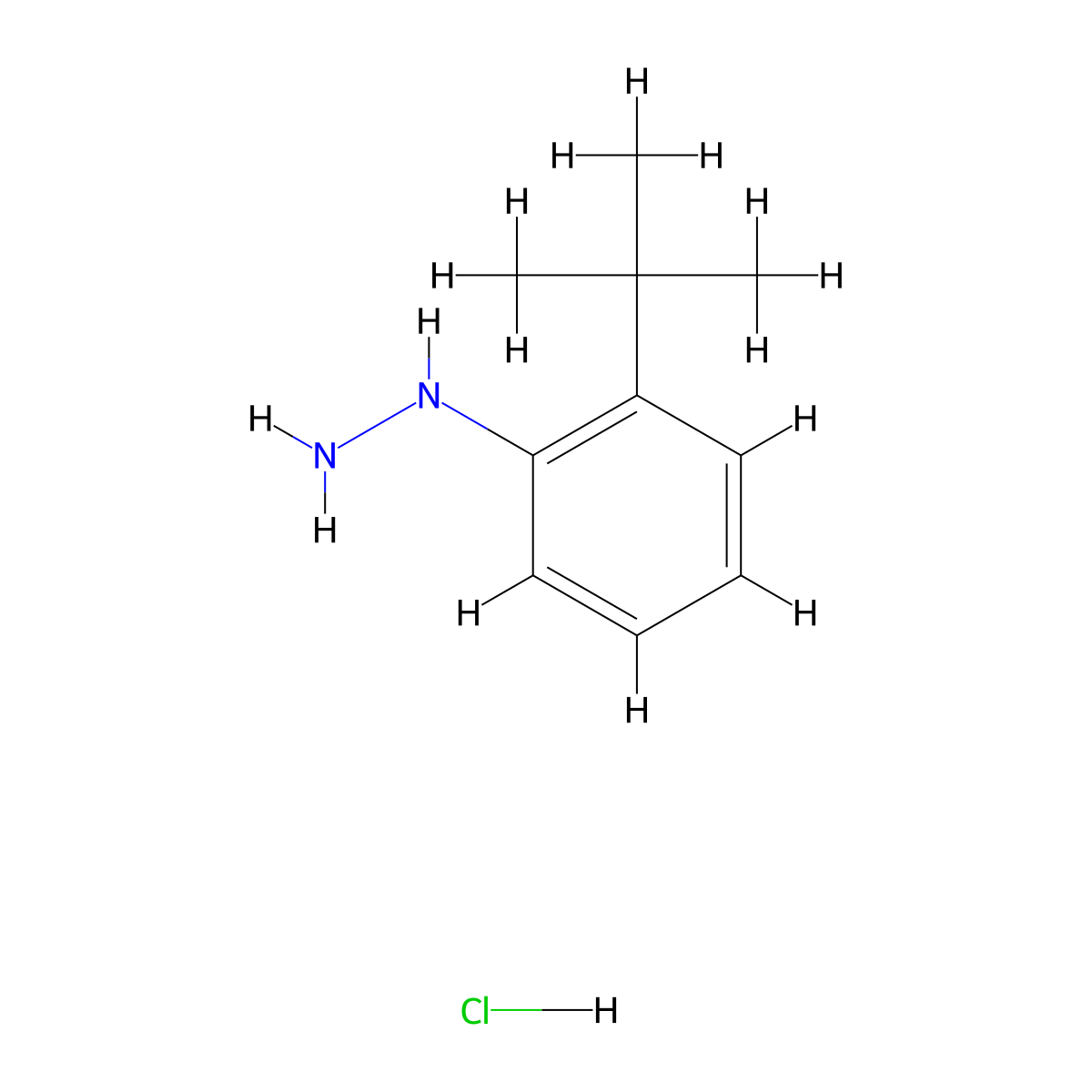 (2-(1,1-Dimethylethyl)phenyl)-hydrazine hydrochloride (1:1) molecular structure, CAS 1129265-55-9