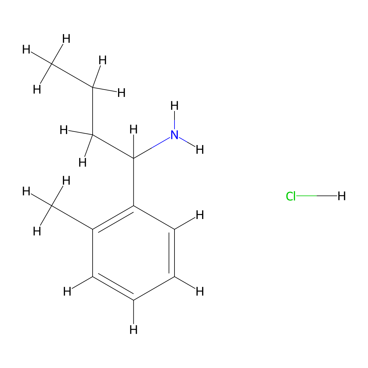 1-(2-Methylphenyl)butan-1-amine hydrochloride molecular structure, CAS 1129269-45-9