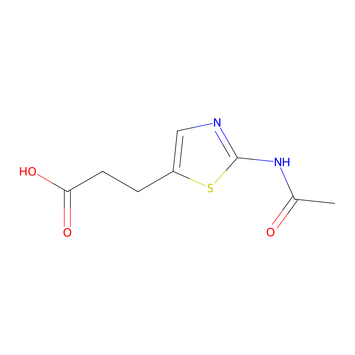 3-(2-Acetamido-1,3-thiazol-5-yl)propanoic acid molecular structure, CAS 1129272-48-5