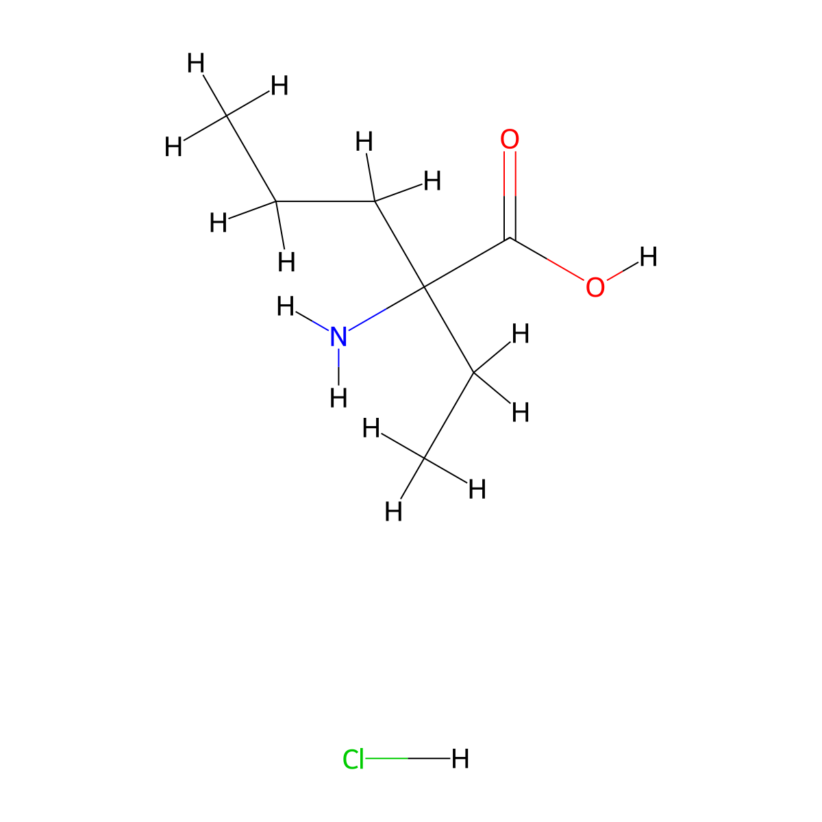 2-Amino-2-ethyl-pentanoic acid hydrochloride molecular structure, CAS 1129277-25-3