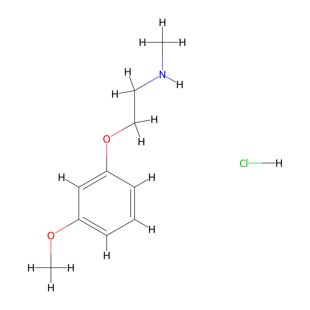 Ethanamine, 2-(3-methoxyphenoxy)-N-methyl-, hydrochloride (1:1) molecular structure, CAS 1129278-83-6