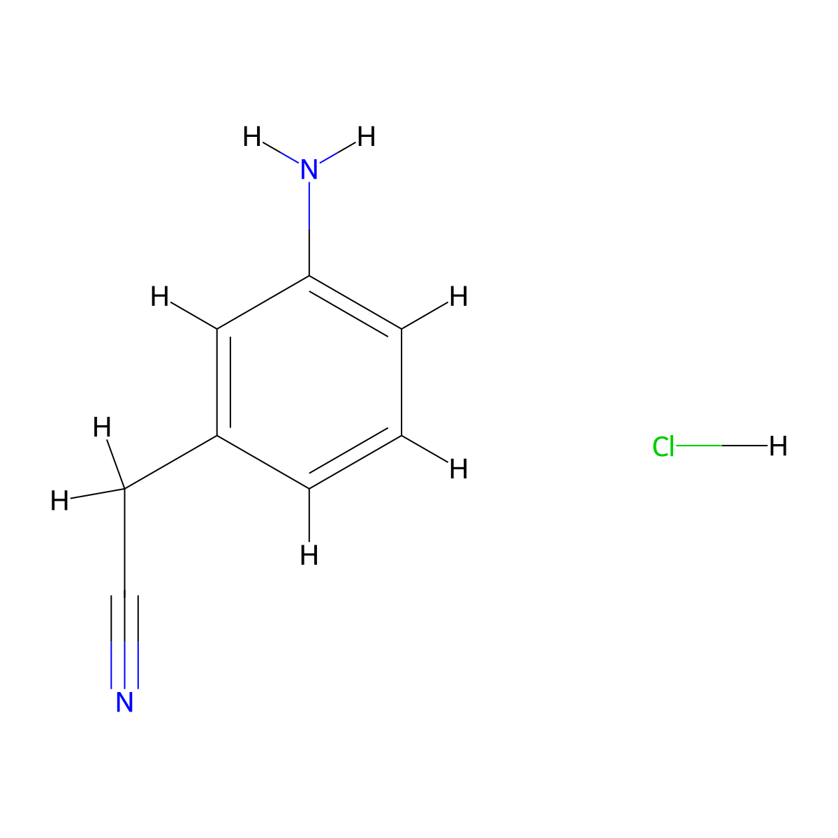 2-(3-Aminophenyl)acetonitrile hydrochloride molecular structure, CAS 1129282-03-6