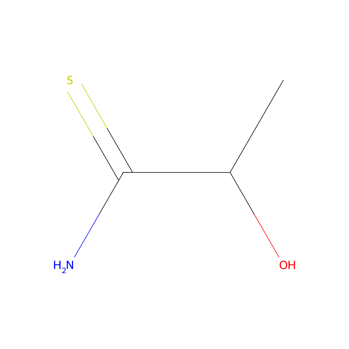 2-Hydroxypropanethioamide molecular structure, CAS 1129291-48-0