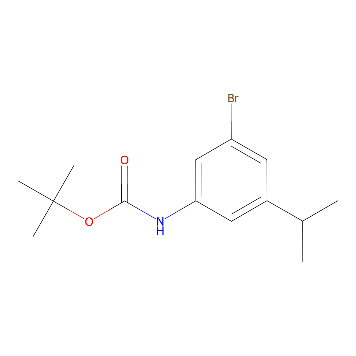 Carbamic acid, [3-bromo-5-(1-methylethyl)phenyl]-, 1,1-dimethylethyl ester molecular structure, CAS 112930-40-2