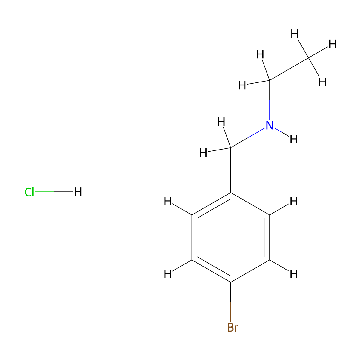 N-(4-Bromobenzyl)ethanamine hydrochloride molecular structure, CAS 1129306-09-7