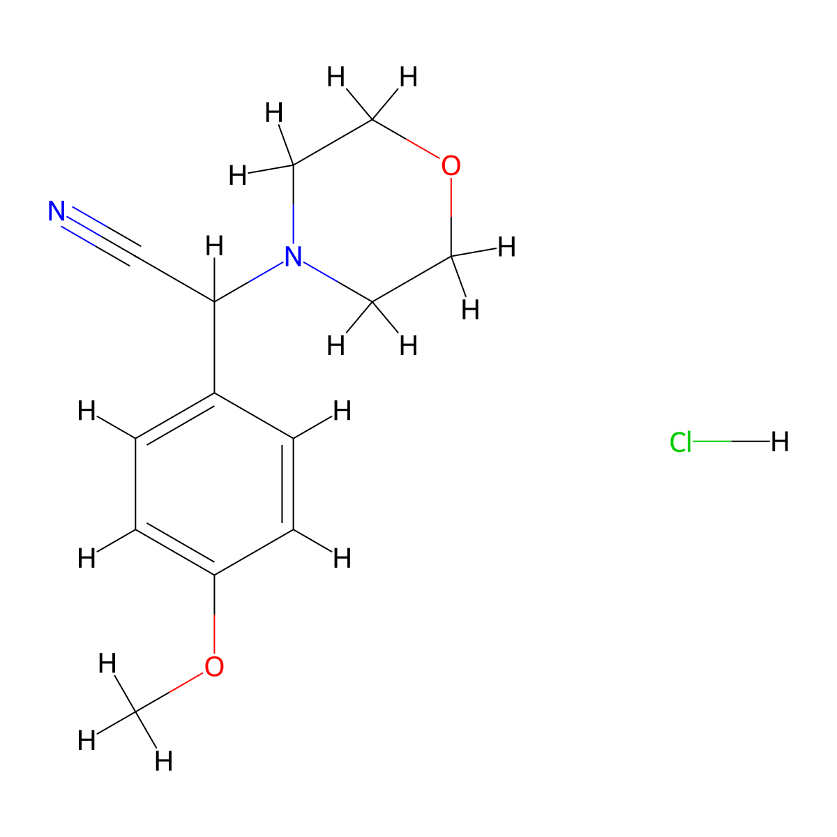 (4-Methoxy-phenyl)-morpholin-4-yl-acetonitrile hydrochloride molecular structure, CAS 1129307-07-8