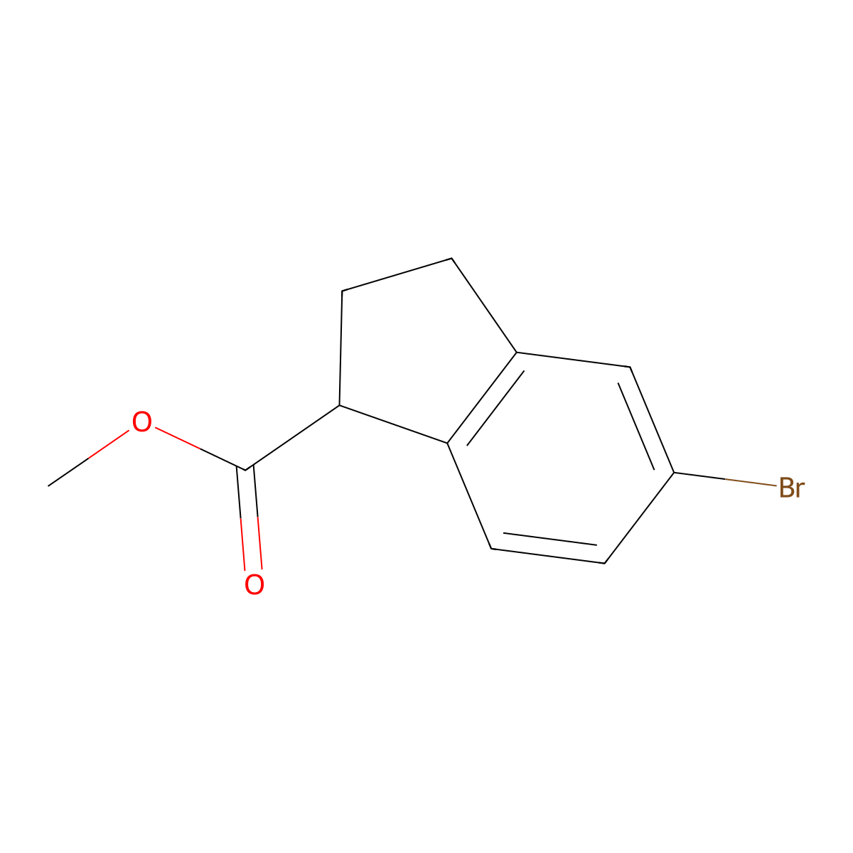 Methyl 5-bromo-2,3-dihydro-1H-indene-1-carboxylate molecular structure, CAS 112933-48-9