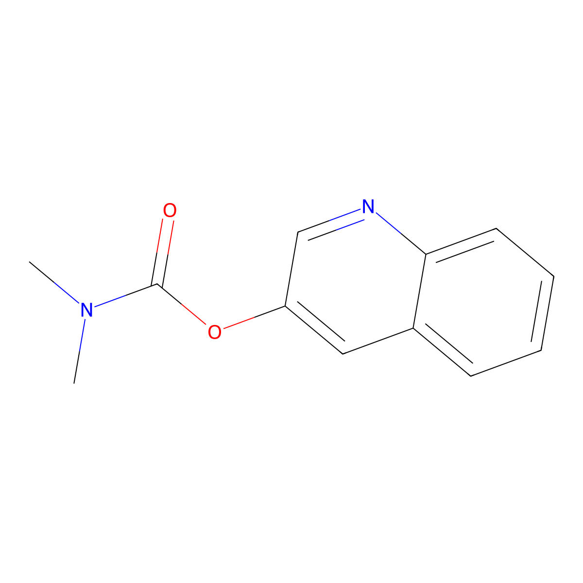 Quinolin-3-yl dimethylcarbamate molecular structure, CAS 112934-33-5