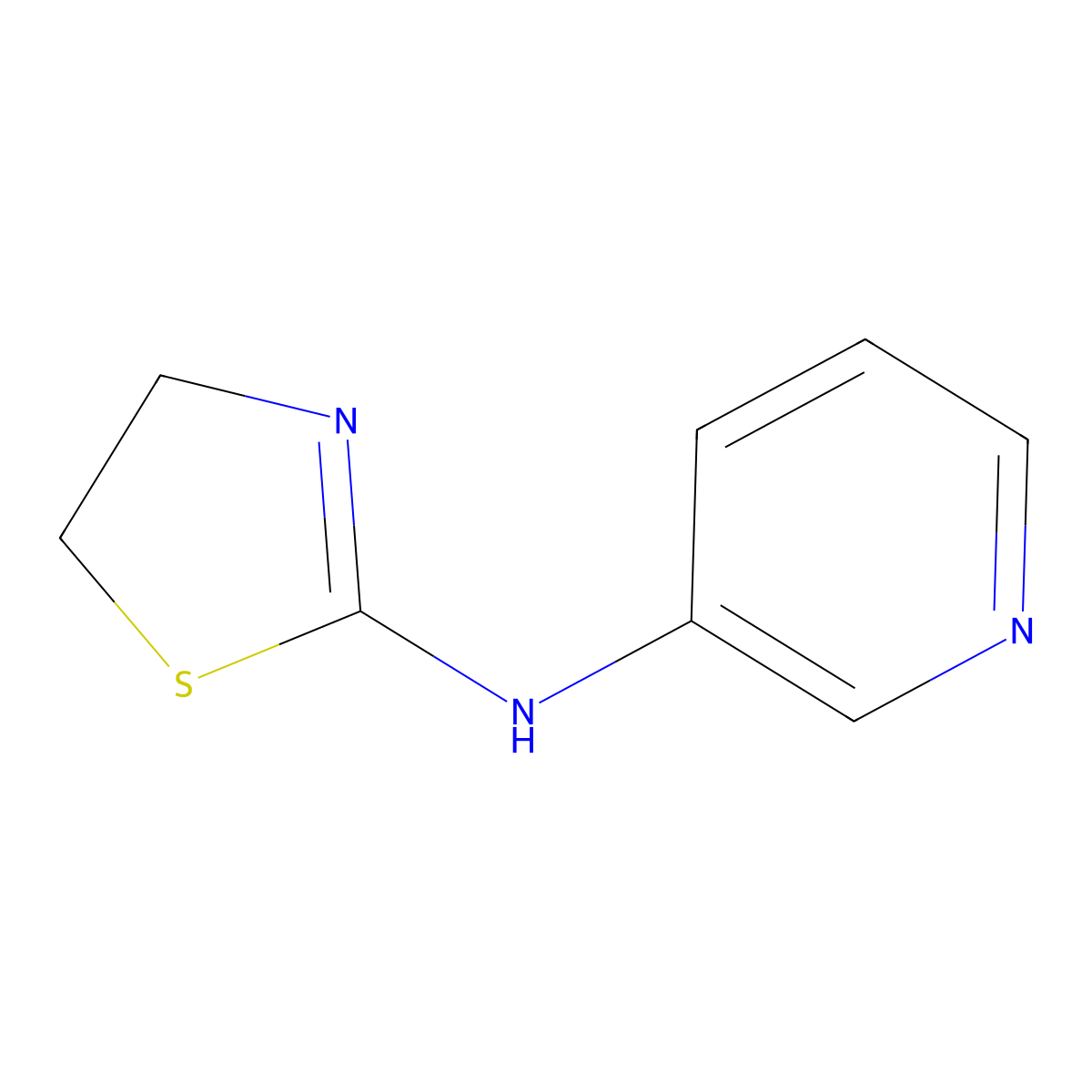 3-Pyridinamine, N-(4,5-dihydro-2-thiazolyl)- molecular structure, CAS 112934-42-6