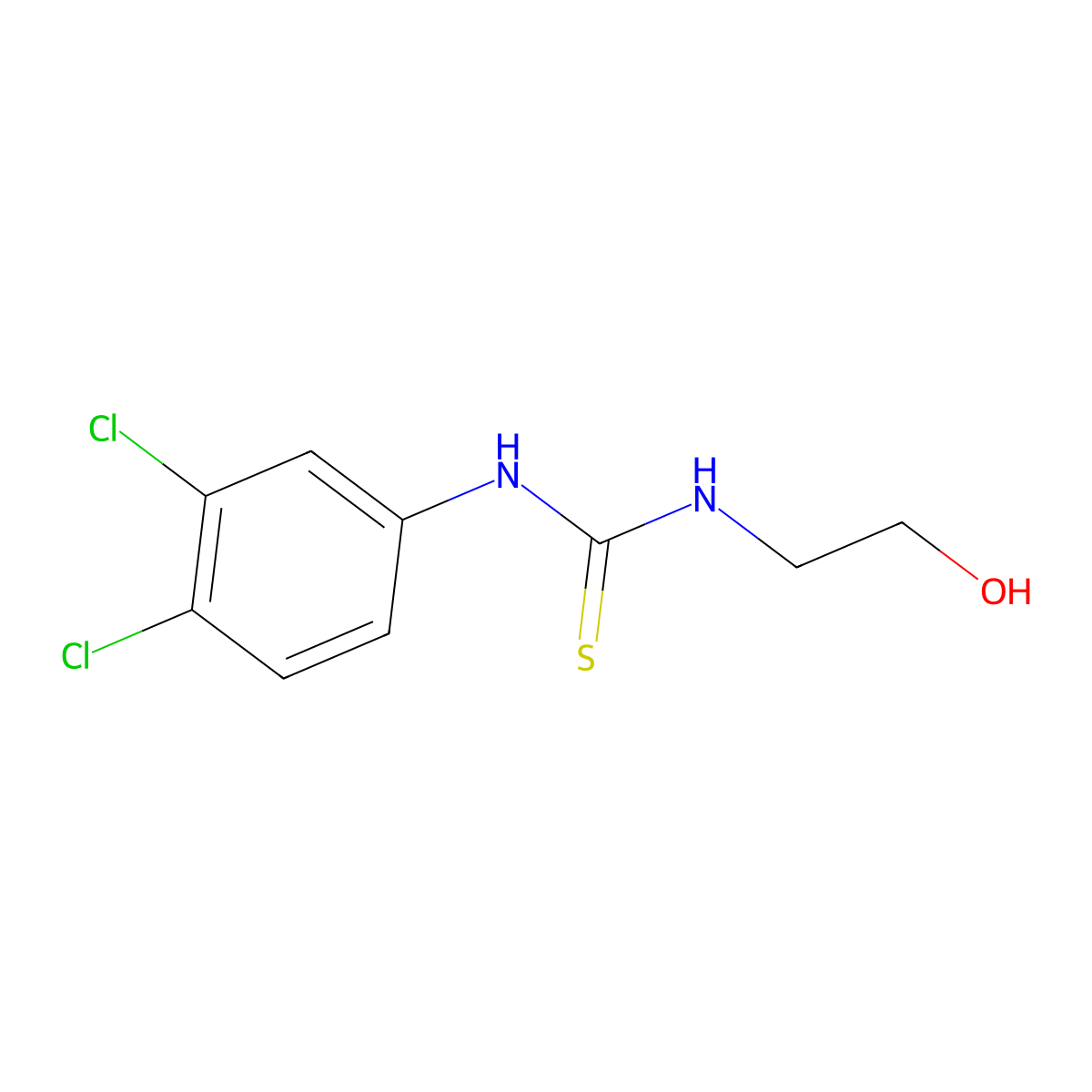 1-(3,4-Dichlorophenyl)-3-(2-hydroxyethyl)thiourea molecular structure, CAS 112934-49-3