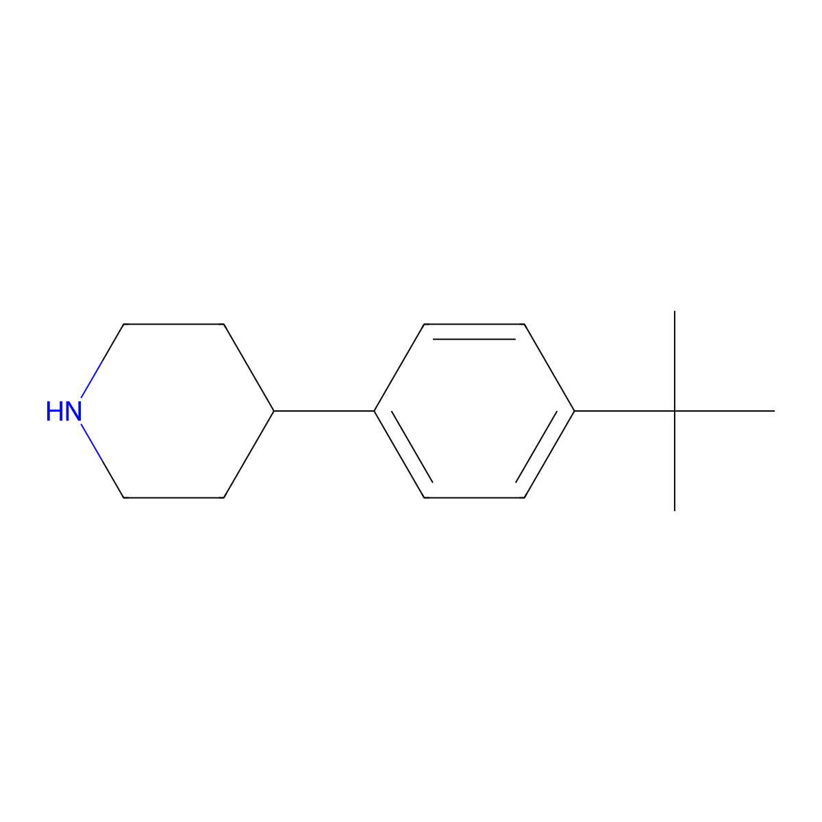 4-(4-Tert-butylphenyl)piperidine molecular structure, CAS 112937-97-0