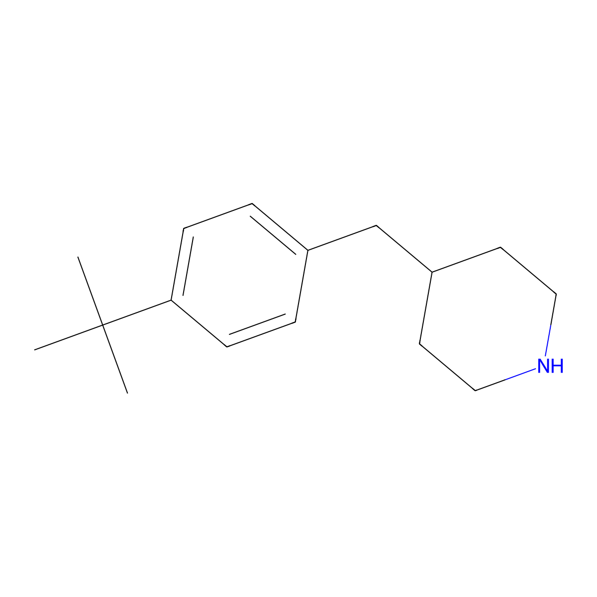 Piperidine, 4-[[4-(1,1-dimethylethyl)phenyl]methyl]- molecular structure, CAS 112937-99-2