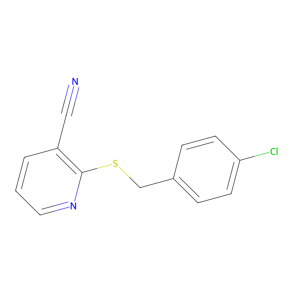 2-{[(4-Chlorophenyl)methyl]sulfanyl}pyridine-3-carbonitrile molecular structure, CAS 1129406-30-9