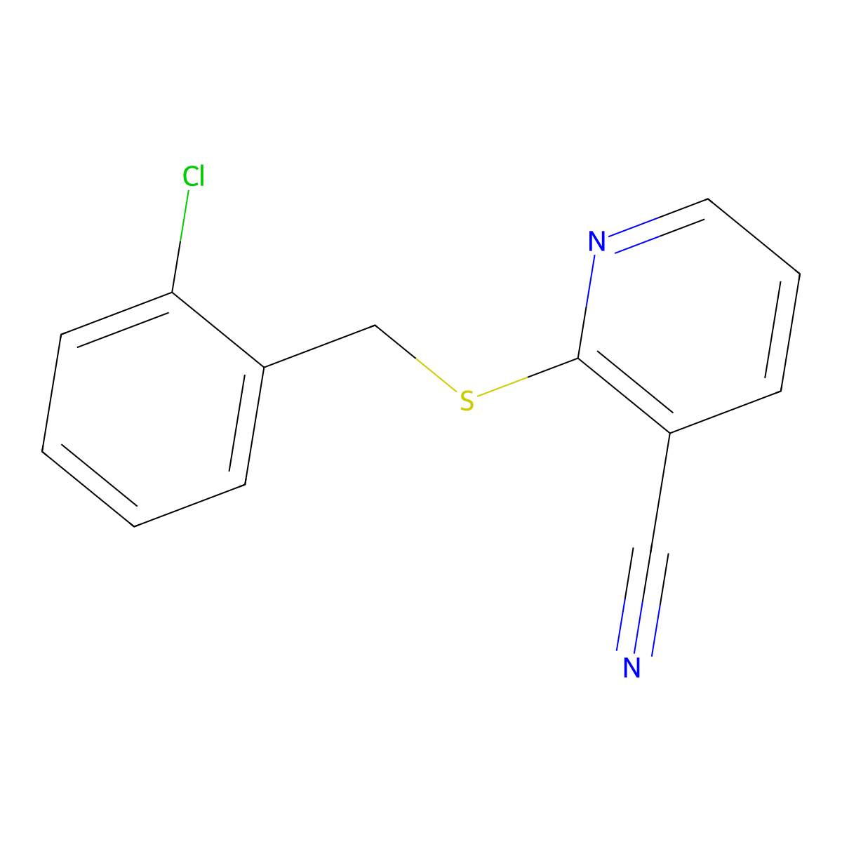 2-[(2-Chlorobenzyl)sulfanyl]pyridine-3-carbonitrile molecular structure, CAS 1129406-36-5
