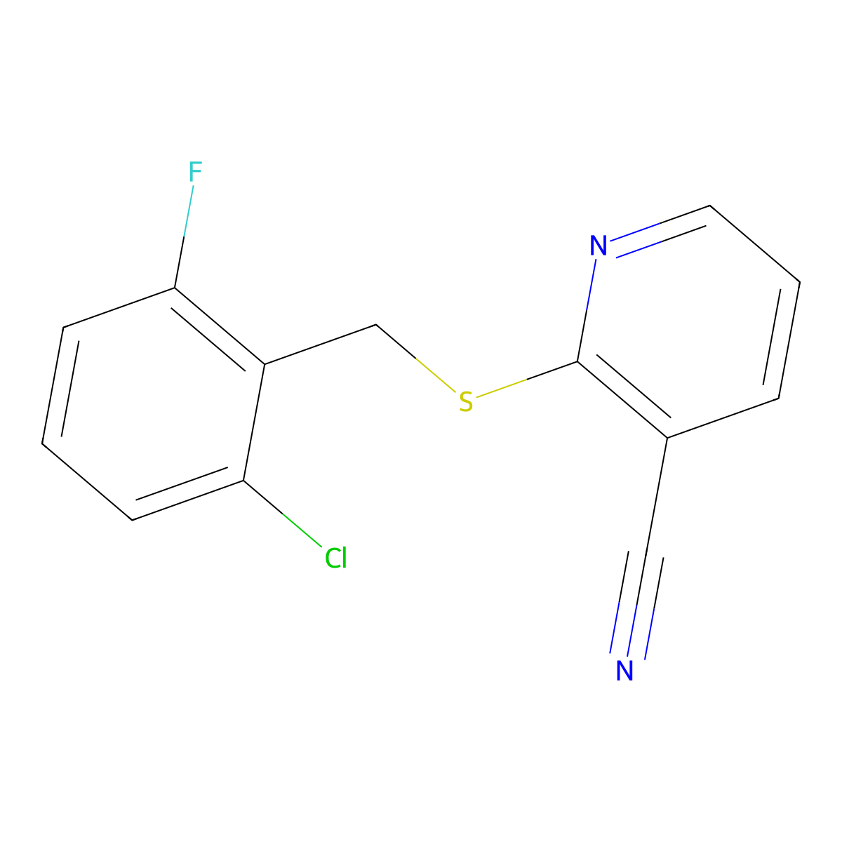 2-[(2-Chloro-6-fluorobenzyl)sulfanyl]pyridine-3-carbonitrile molecular structure, CAS 1129406-43-4