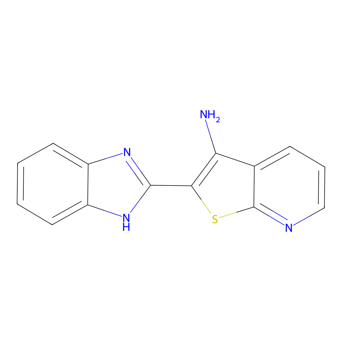 2-(1H-benzimidazol-2-yl)thieno[2,3-b]pyridin-3-amine molecular structure, CAS 1129406-48-9