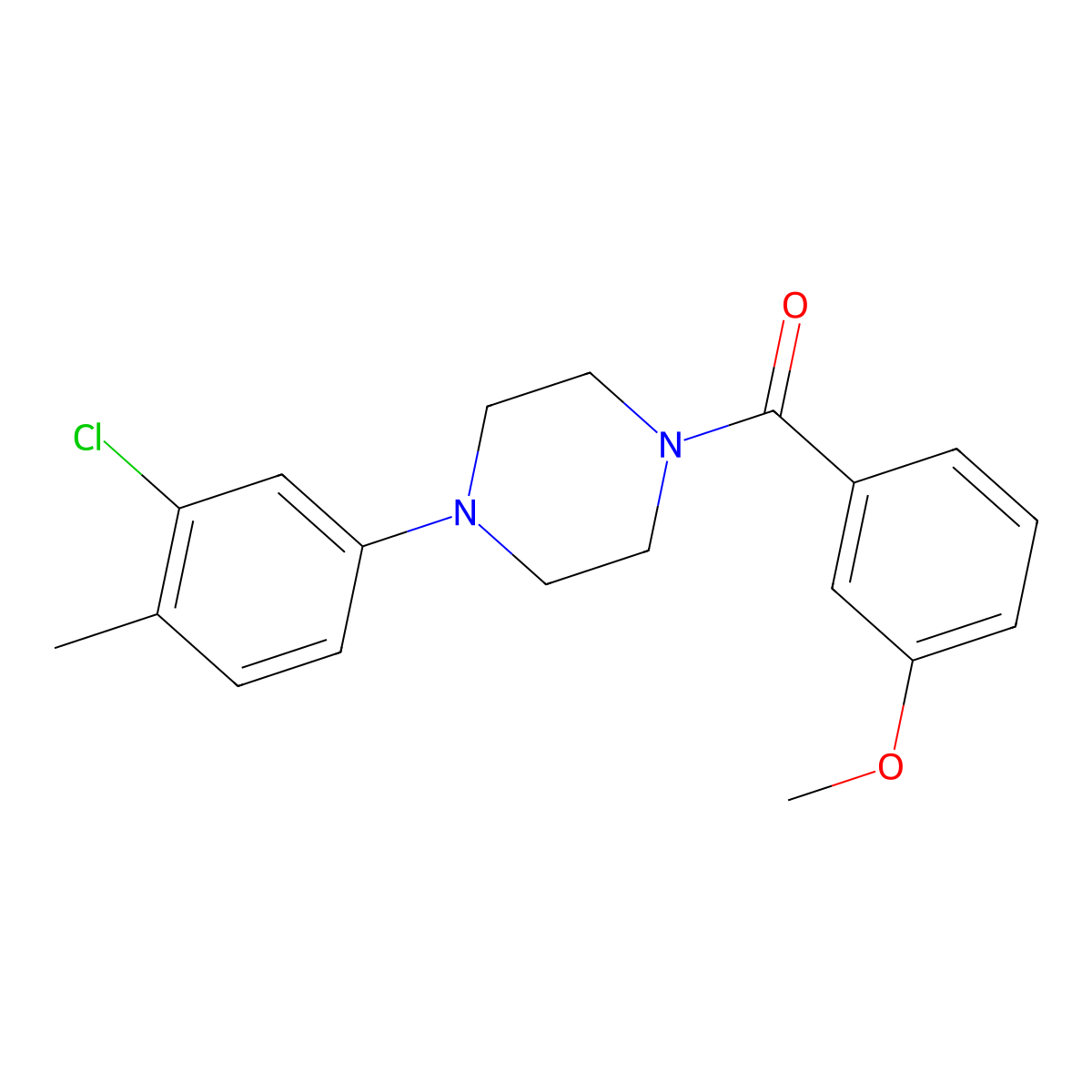 1-(3-Chloro-4-methylphenyl)-4-(3-methoxybenzoyl)piperazine molecular structure, CAS 1129406-57-0